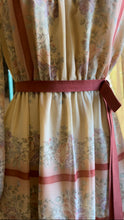 Load image into Gallery viewer, Sale~ 1970’s Vintage Floral Pinstriped Voile Maxi Dress

