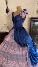 Load image into Gallery viewer, Hand Dyed 1980’s Vintage Satin and Lace Gown by ZumZum
