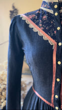 Load image into Gallery viewer, Authentic 1970’s Vintage Denim And Calico Gunne Sax Midi Dress
