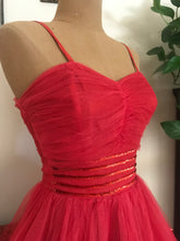 Load image into Gallery viewer, Gorgeous 1950’s vintage red tulle and sequin gown
