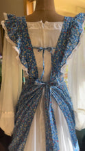 Load image into Gallery viewer, Handmade Vintage Blue Floral Calico Pinafore Apron
