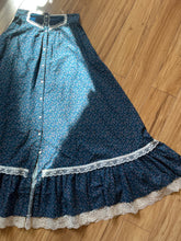 Load image into Gallery viewer, Authentic 1970’s vintage Teal Calico Gunne Sax Maxi skirt
