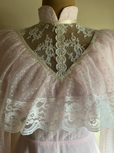 Load image into Gallery viewer, 1970’s Vintage Pale Pink Swiss Dot Chiffon Gown

