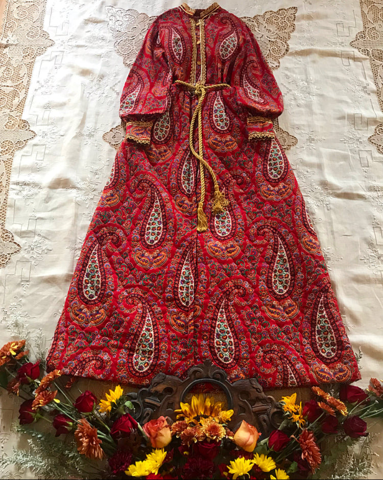 Quilted 1970’s vintage dress by Periphery designed by Arthur Williams