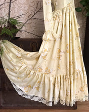 Load image into Gallery viewer, Gorgeous homemade vintage butter yellow satin dress
