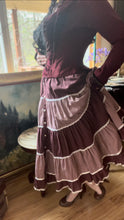 Load image into Gallery viewer, Authentic 1970’s vintage Burgundy Calico Gunne Sax Midi skirt
