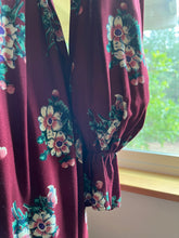 Load image into Gallery viewer, Authentic 1970&#39;s vintage burgundy rayon dress by Jody of California
