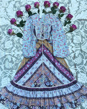 Load image into Gallery viewer, Authentic 1970’s vintage floral and bird print calico dress
