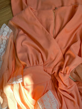 Load image into Gallery viewer, 1970’s Vintage Cantaloupe Angel Sleeve Dress
