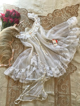 Load image into Gallery viewer, Deadstock 1970s Vintage White Nylon Chiffon &amp; Lace Chemise and Panty Set
