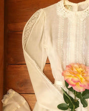 Load image into Gallery viewer, Authentic 1970s Vintage Sheer Ivory Midi Gunne Sax Dress
