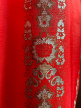 Load image into Gallery viewer, Authentic 1970’s Vintage Silver and Gold Print Hostess Dress by Alfred Shaheen
