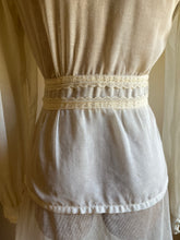Load image into Gallery viewer, Authentic 1970&#39;s vintage ivory voile and net lace Gunne Sax blouse
