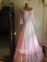 Load image into Gallery viewer, 1980’s vintage Pink Dotted Net Dress by Vivian’s Collection
