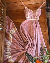 Load image into Gallery viewer, Authentic 1970&#39;s vintage Mauve pink Cherry print calico Gunne Sax sundress
