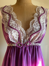 Load image into Gallery viewer, 1970’s Vintage Amethyst Purple Nylon Babydoll Chemise by Pride ‘N’ Joi of California
