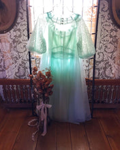 Load image into Gallery viewer, Authentic 1960’s pale mint green Vanity Fair peignoir 2 piece set
