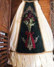 Load image into Gallery viewer, Incredibly rare authentic 1970’s vintage Green Velveteen Gunne Sax dress
