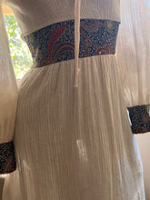 Load image into Gallery viewer, 1970’s vintage crepe and batik cotton dress by Vicky Vaughn
