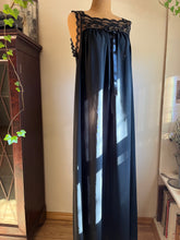 Load image into Gallery viewer, 1970’s vintage black nightgown by Deena of California
