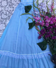 Load image into Gallery viewer, Authentic 1970’s vintage sky blue voile maxi dress
