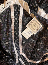 Load image into Gallery viewer, Authentic 1970&#39;s vintage black snowflake calico Gunne Sax maxi sundress
