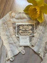 Load image into Gallery viewer, Authentic 1970&#39;s vintage ivory voile and net lace Gunne Sax blouse
