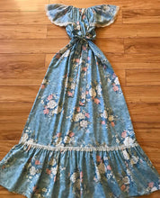 Load image into Gallery viewer, Authentic 1970’s vintage blue floral dress by JC Penney
