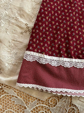 Load image into Gallery viewer, Darling Red Calico and velveteen Peplum Gunne Sax Midi Dress
