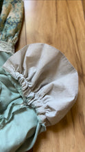 Load image into Gallery viewer, Sale~ Handmade 1970’s Vintage Sea Foam Green Calico Puff Sleeve Midi Dress
