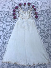 Load image into Gallery viewer, Authentic 1970&#39;s vintage Ivory Satin Halter Gunne Sax maxi sundress

