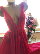 Load image into Gallery viewer, RESERVED for Serenity~ Authentic 1980’s vintage red nightgown by Olga
