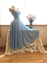 Load image into Gallery viewer, 1980’s vintage periwinkle blue Olga Bodysilk nightgown
