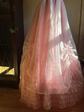 Load image into Gallery viewer, 1970’s Vintage Pink Chiffon Ruffle Gown
