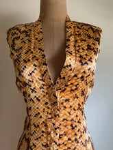 Load image into Gallery viewer, Fantastic 1960’s Vintage Snakeskin Satin Hostess Gown by Fifth Avenue Robes
