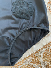 Load image into Gallery viewer, Authentic 1960’s vintage Kayser Black Nylon Pillow Tab Granny Panties
