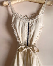 Load image into Gallery viewer, Darling handmade 1970’s vintage ivory poplin maxi sundress
