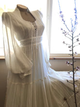 Load image into Gallery viewer, Authentic 1970&#39;s vintage White Crepe Voile Gunne Sax maxi dress
