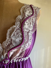 Load image into Gallery viewer, 1970’s Vintage Amethyst Purple Nylon Babydoll Chemise by Pride ‘N’ Joi of California
