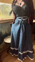 Load image into Gallery viewer, Authentic 1970’s vintage Teal Calico Gunne Sax Maxi skirt
