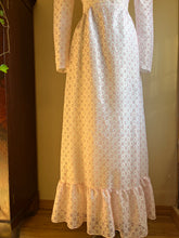 Load image into Gallery viewer, Sale~ 1970’s Vintage Pale Pink Lace dress my Montgomery Ward
