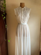 Load image into Gallery viewer, 1950’s Vintage White Nylon and Eyelet Lace Nightgown by Carters
