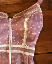 Load image into Gallery viewer, Authentic 1970&#39;s vintage Mauve pink Cherry print calico Gunne Sax sundress

