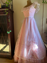 Load image into Gallery viewer, 1970’s Vintage Pink Chiffon Ruffle Gown
