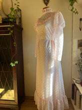 Load image into Gallery viewer, Sale~ 1970’s Vintage Pale Pink Lace dress my Montgomery Ward
