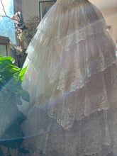 Load image into Gallery viewer, 1980’s Vintage Pink Lace and Sequin Strapless Gown by ZumZum
