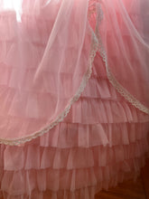 Load image into Gallery viewer, 1970’s Vintage Pink Chiffon Ruffle Gown
