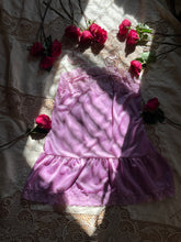 Load image into Gallery viewer, 1970’s Vintage Lavender Purple Nylon and Lace Chemise Camisole Top
