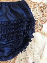Load image into Gallery viewer, Authentic 1970’s vintage navy ruffle panties by Fantasia
