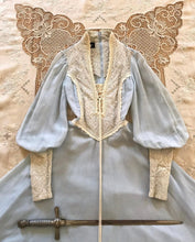 Load image into Gallery viewer, Authentic 1960&#39;s vintage Robins Egg Blue black label Gunne Sax dress
